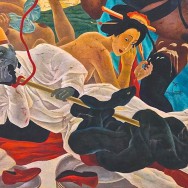 Masami Teraoka, The Cloisters Last Supper/Eve and Pope’s Walking Stick (detail), 2013 Masami Teraoka, The Cloisters Last Supper/Eve and Pope’s Walking Stick (detail), 2013