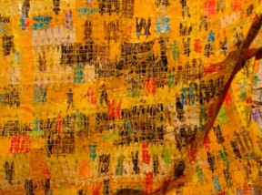 Olaniyi Rasheed, Akindiya: OGIRI L’ETI, 2013, Mixed media tapestry painting, 18 x 20 feet